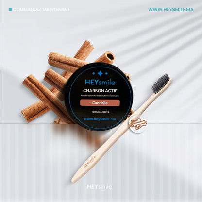 HeySmile Platinum Pack – 5 Pots de Charbon + 2 Brosses Bambou Gratuite