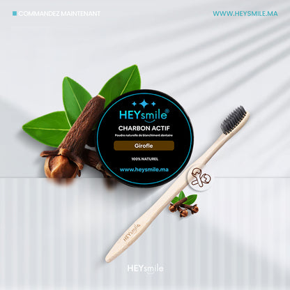 HeySmile Platinum Pack – 5 Pots de Charbon + 2 Brosses Bambou Gratuite