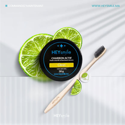 HeySmile Platinum Pack – 5 Pots de Charbon + 2 Brosses Bambou Gratuite