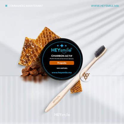 HeySmile Platinum Pack – 5 Pots de Charbon + 2 Brosses Bambou Gratuite